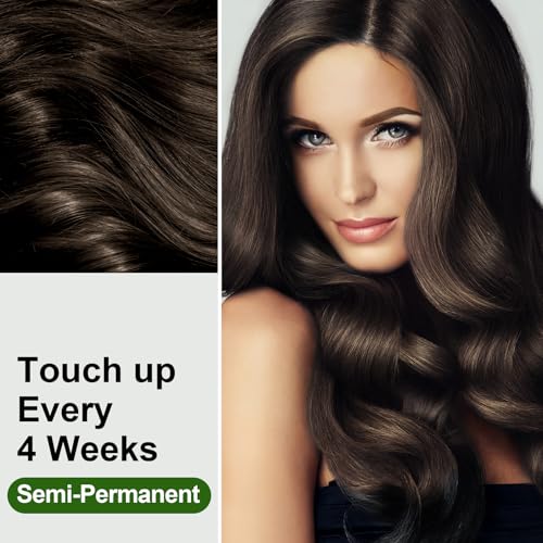 Limer Hair Dye Shampoo, Dark Brown 6-in-1 Natural Herbal Hair Color Shampoo, Semi-Permanent Gray Coverage with Pleasant Scent, Ammonia-Free Formula for Women & Men (460ml/15.55fl oz)