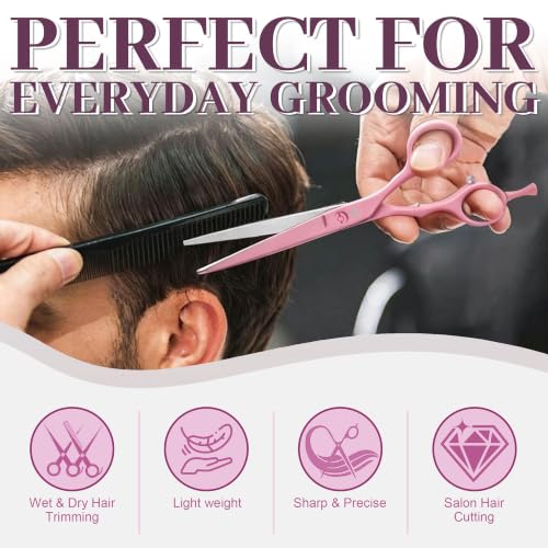 6 Inch Hair Cutting Scissors - 440C Steel Professional Shears with Ergonomic Handle