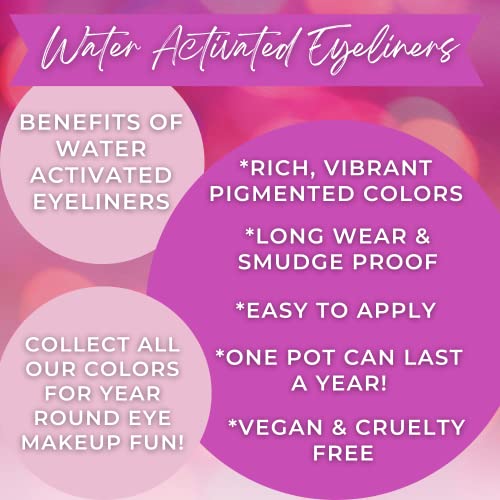 Wet Liners Parent- Cake Eyeliner with Applicator Brush - Water Activated Dry Pressed Eyeliner - Long-Lasting, Vibrant Color, Smudge Resistant - Vegan Cruelty Free Paraben Free (Soft Blue)