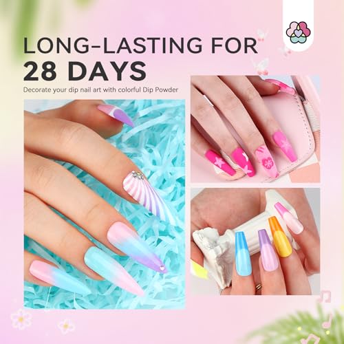 Dip Powder Nail Kit with Drill 20 Colors Summer Neon - SAVILAND Variation of 89 Pcs-Summer / Multicolor