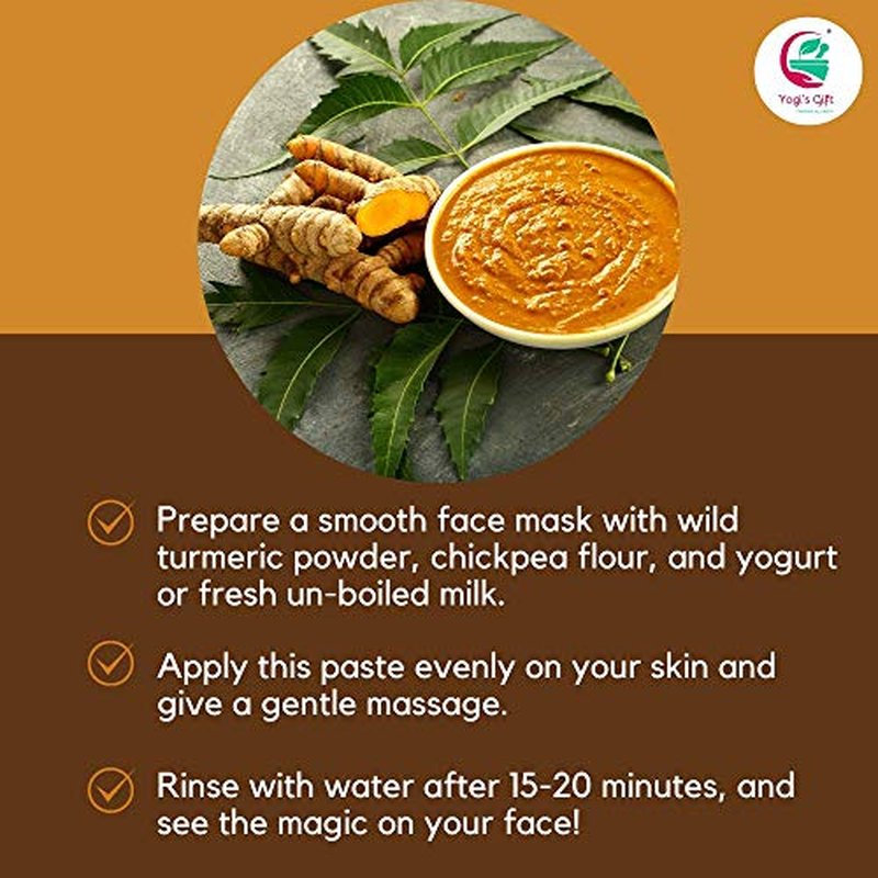 100% Pure Wild Turmeric Powder For Face | 8 Oz (227 grams) | Kasturi Manjal | Curcuma Aromatica | Amba haldi | Promotes Glowing Skin | By Yogi's Gift¢ç