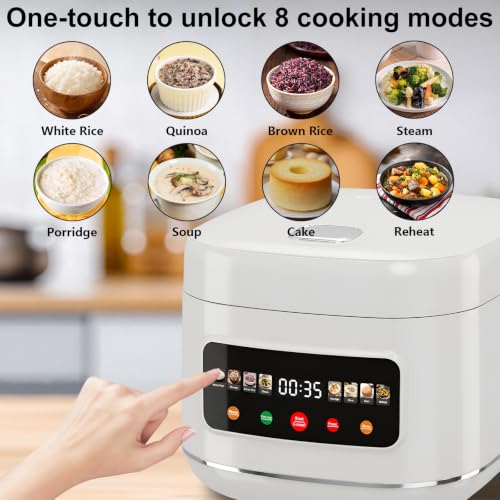 SANPTENT Digital Rice Cooker 8-Cup Uncooked Capacity, 8 Cooking Programs, Non-Stick Pot