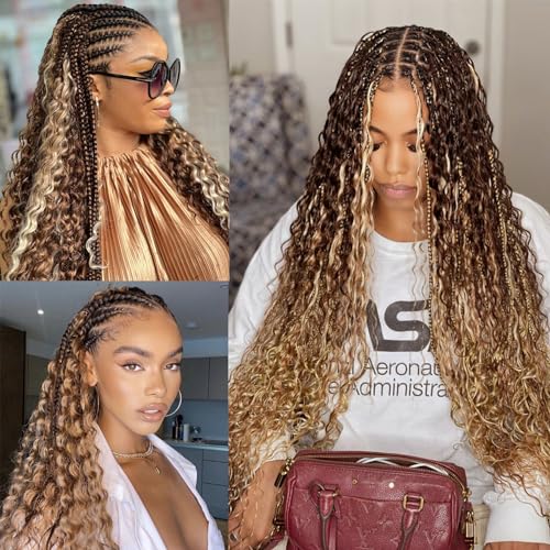 4/27 Honey Blonde Human Braiding Hair Deep Wave Bulk - 18 Inch Curly Extensions