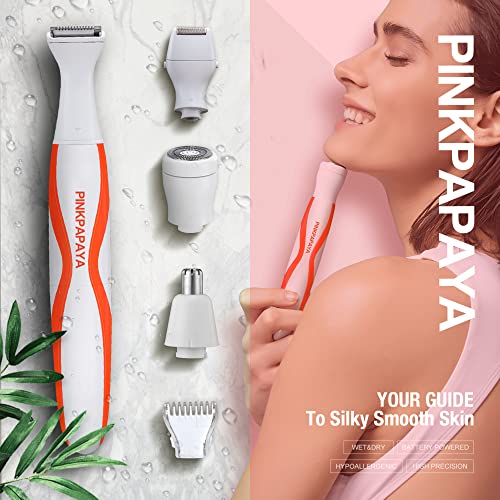 Women’s 4-in-1 Electric Nose Ear & Facial Hair Trimmer - Waterproof & Cordless