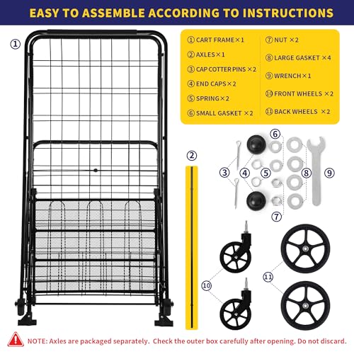 Folding Shopping Cart with Extra Large Double Basket - 450 lb Capacity, Cart + Basket Variation
