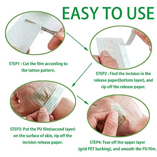 Waterproof Tattoo Aftercare Bandage Roll 8X360 Inch - Transparent, Flexible, Skin-Friendly