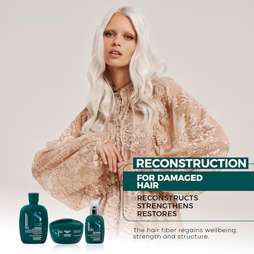 ALFAPARF MILANO Semi di Lino Reconstruction Reparative Sulfate Free Shampoo for Damaged Hair - Color Safe - Repairs, Restores Fiber & Elasticity - Paraben Free - Vegan (33.8 oz)