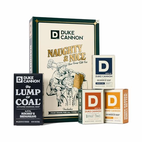 Duke Cannon Men’s Holiday Soap Gift Set - Naughty & Nice VOL. 2, Lump of Coal & Junior Bars