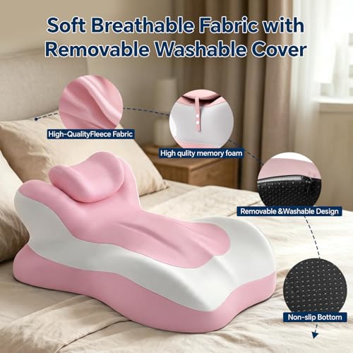 Ergonomic Memory Foam Reading & Neck Support Pillow - Adjustable Wedge