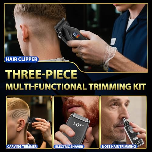 LQT 902 4-in-1 Men's Hair Clippers Set Cordless Trimmer for Beard Ear Nose Grooming