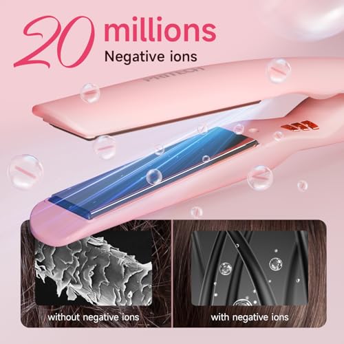 Pink Titanium Flat Iron Hair Straightener - 1 Inch Professional Hair Styler