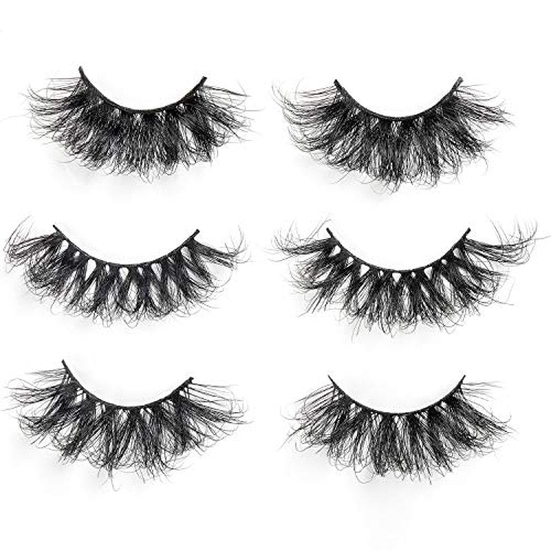 25mm 3D Mink Lashes Full Volume Mink Eyelashes Fluffy Volume Dramatic 25mm Mink Lashes Extension Cruelty-free Siberian Mink Strip Eyelashes (06 61 82 mix)¡¦¡¦¡¦¡¦