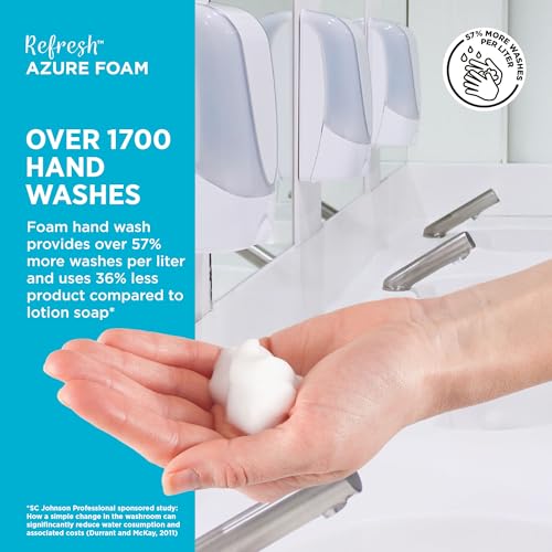 SC Johnson Professional Refresh Azure Foam Hand Soap 1.2L Touch-Free, Pack of 3 - Fresh Apple Scent