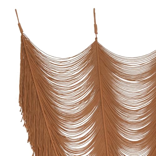 2 Panels Macrame Curtains 59x75 Inches Room Divider Door Khaki Set of 2