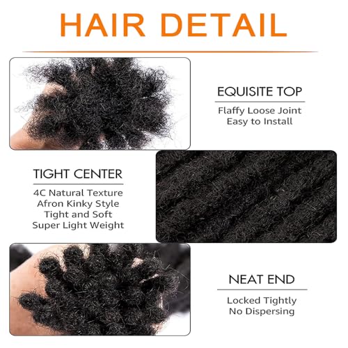 Human Hair Dreadlock Extensions 8 Inch 30 Strands - 1B Variation of THIS listing