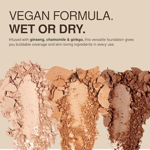 Palladio Dual Wet and Dry Foundation with sponge and Mirror, Squalane Infused, Apply Wet for Maximum Coverage or Dry for Light Finishing and Touchup, Minimizes Fine Line, All day Wear, Laurel Nude