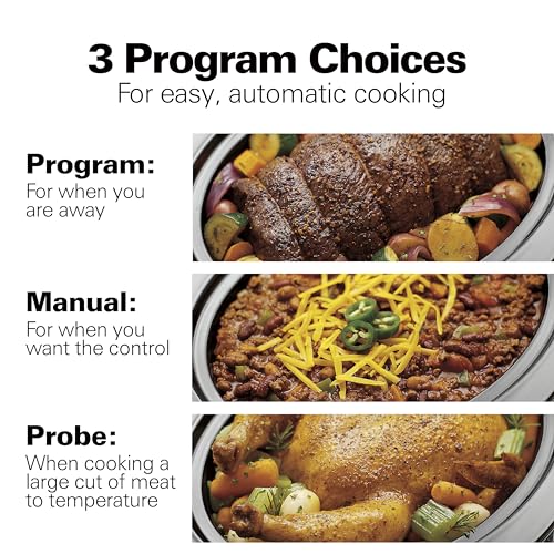 Hamilton Beach 6 Qt Set & Forget Programmable Slow Cooker - Stainless Steel