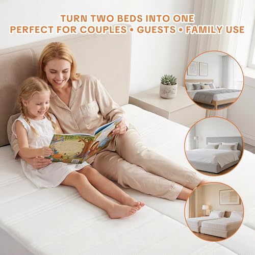 Twin to King Bed Bridge Converter Fitted Sheet Style - White Variation