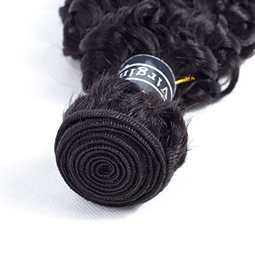Black 18-inch Virgin Brazilian Curly Hair Weave Bundle - Amella 8A Unprocessed Kinky Human Hair Extensions