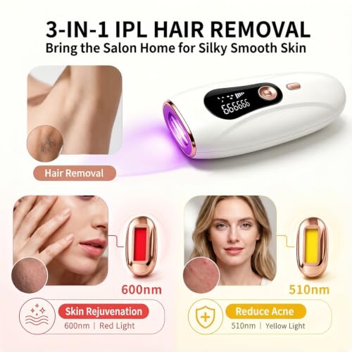 IPL Laser Hair Removal Device for Face Body Bikini Legs Painless Home Use