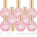 Pink Refillable Glass Perfume Spray Bottles Set - 8 Pack, 3.4oz/100ml