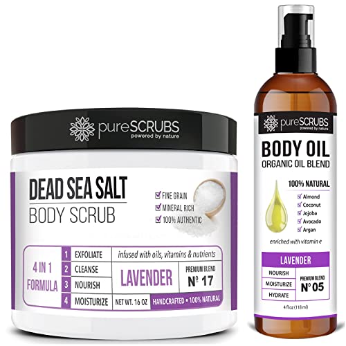pureSCRUBS Lavender Body Scrub + Lavender Body Oil Bundle