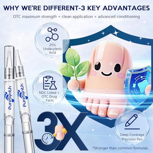 White Extra Strength Nail Repair Pen - 25% Undecylenic Acid, Aloe & Vitamin E, 8-Pack
