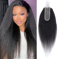 Natural Color 2x6 HD Transparent Lace Closure 12 Inch Kinky Straight Human Hair - Middle Part with Baby Hair