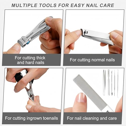 Heavy Duty Toenail Clipper Set for Seniors with Storage Case