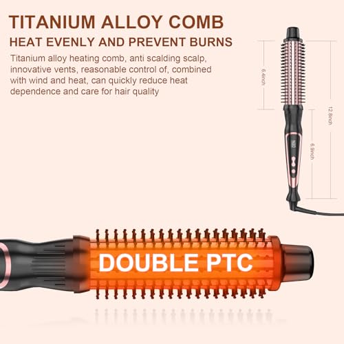 Rose Gold 1 1/4 Inch Thermal Hair Brush for Effortless Blowouts