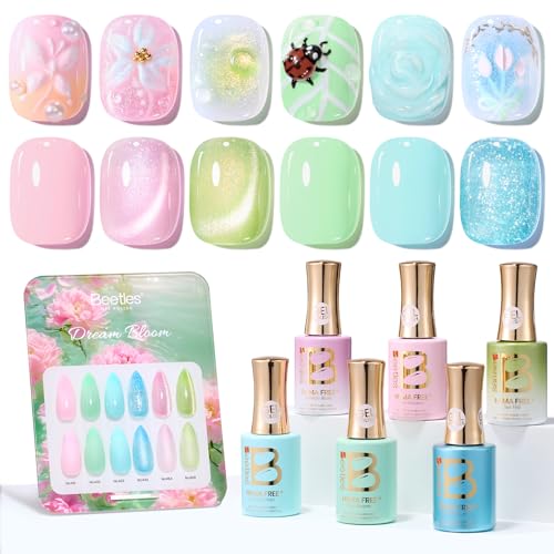 Beetles Dream Bloom Pastel Gel Polish Set, 15ml, B - Pink Blue Green | HEMA-Free