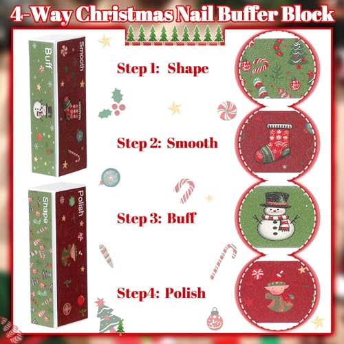 50 Pcs 4 Way Nail Buffer Block Shine Buffers Blocks Files for Natural and Acrylic Nails Smoother Buffing Block Polisher Fingernail File Buffer Christmas Gifts Christmas Stocking Stuffers