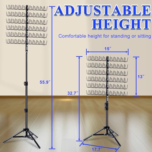 Adjustable Hair Braiding Rack with 120 Pegs, Metal Standing Organizer for Salons & Home
