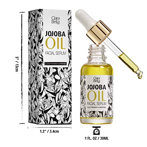 Organic Jojoba Oil Face Serum, Anti Aging Serum, Wrinkle Reduction, ?Vitamin E, Skincare Facial Serum Reduces Dry Skin, Acne Scars, Pimples, Rosacea, Eczema Psoriasis, Seborrheic Dermatitis