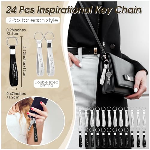 Sanwuta 48 Pcs International Womens Day Gifts for Women Makeup Bags Employee Appreciation Cosmetic Bags Canvas Keychains Appreciation Gifts for Coworkers Nurse Team Staff Volunteer(Stylish)