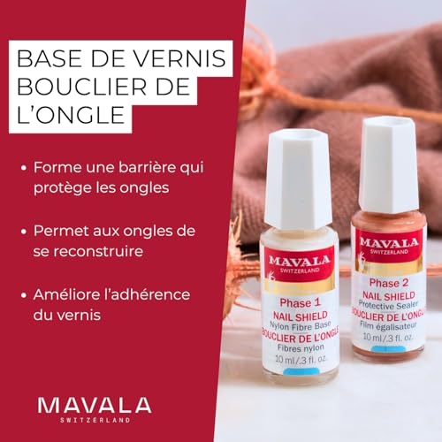 Mavala Nail Shield 2-Step Nail Strengthening & Repair Kit - Clear Top Coat & Hardener