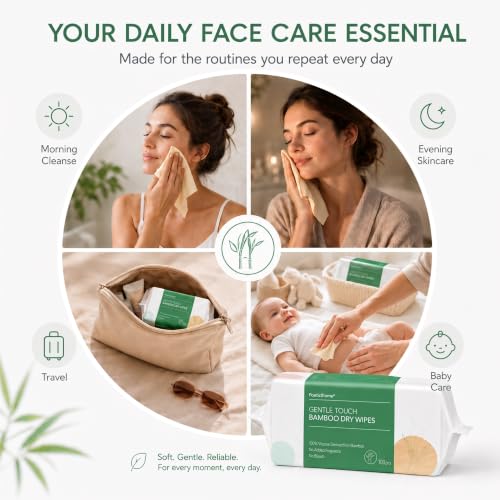 PoeticEHome Unscented Disposable Face Towels - 400 Soft Cleansing Wipes