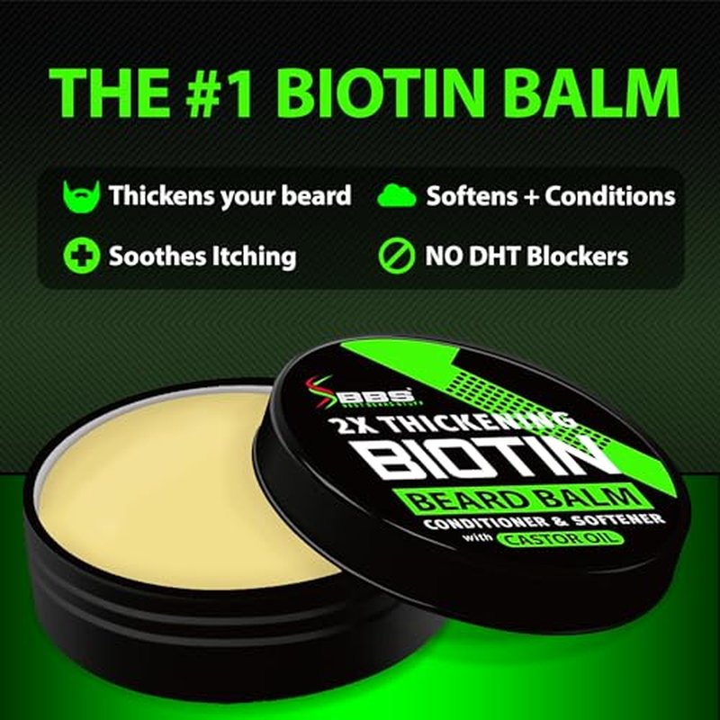 Beard Growth Kit w/ 100% Lifetime Replacement First Cut Boar Bristle Brush/Beard Brush for Men + 2X THICKENING Biotin Mustache Wax, Conditioner, and Softener - Formulated in America
