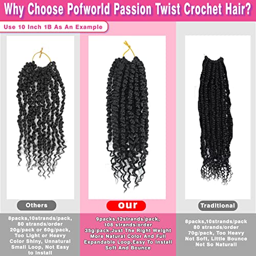 18 Inch Passion Twist Crochet Hair 9 Packs Pre-Twisted Bohemian Style for Women & Kids Variation of THIS listing