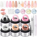 SAVILAND Solid Gel Builder: 6 Colors 3D Nail Gel No-Sticky Hand Nail Extension Sculpting Gels for Nails Art for Carving DIY at Home for Beginners