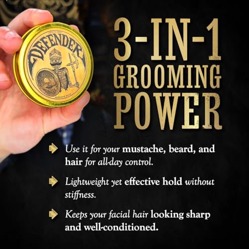 Mustache Grooming Set with Balm & Comb - 0.5oz Pack of 2 for Men Beard & Hair Styling