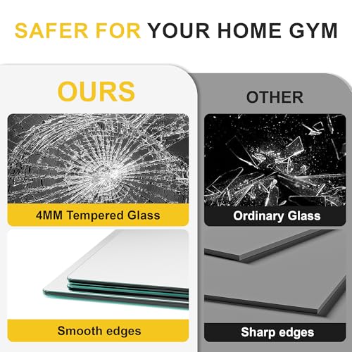 LAWADA 50”x25” Wall Mirrors for Home Gym - Silver, 2 Pack, Full Length Fitness Mirrors