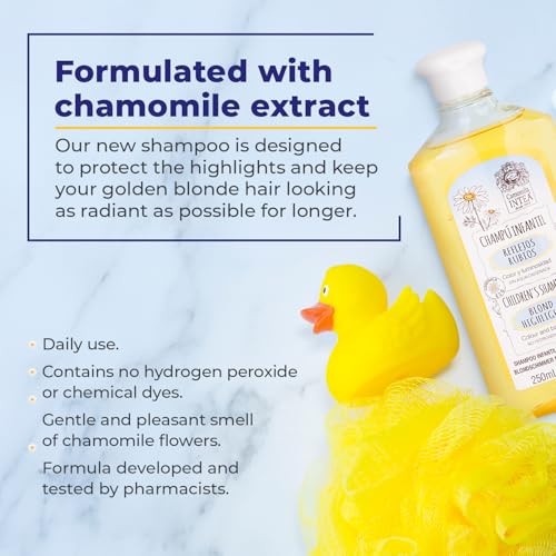 Kids Chamomile Shampoo for Blonde Highlights - 8.5 Fl Oz Natural Toddler Hair Lightener - No Silicones or Parabens - Variation of THIS listing