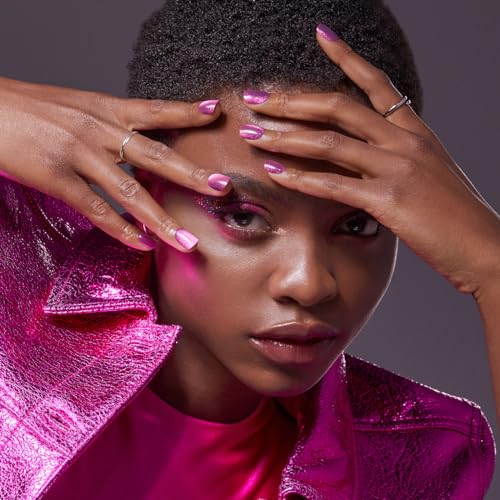 KISS imPRESS No Glue Mani Press On Nails, ColorFX, 'Levels', Pink, Short Size, Squoval Shape, Includes 30 Nails, Prep Pad, Instructions Sheet, 1 Manicure Stick, 1 Mini File