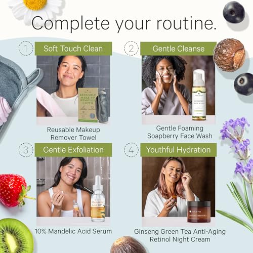 Tree To Tub Reusable Makeup Remover Cloth for Face - Gray Washable Microfiber Makeup Remover Towels for Gentle Cleansing, Washcloth for Daily Use, Face Towels for All Skin