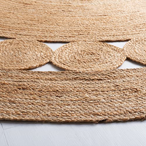 SAFAVIEH 6' Natural Fiber Jute Round Rug Farmhouse Style NF364A