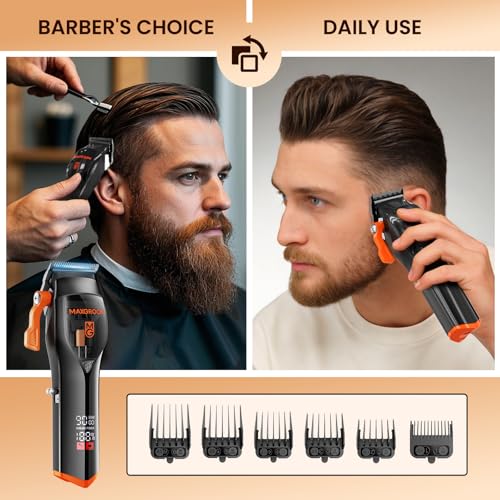 MAXGROOM Hair Clipper with Magnetic-Levitation Motor & DLC Blade - Adjustable Fade Trimmer