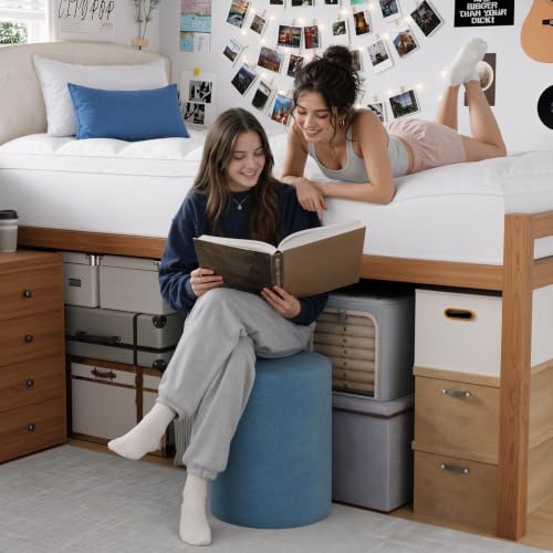 ELEMUSE Twin XL Mattress Topper White Thick Pillow Top Bed Pad for Dorm Bed
