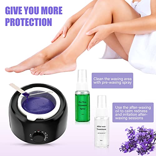 Black Waxing Kit with Warmer & Hard Wax Beans for Hair Removal - Full Body & Face