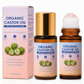 Organic Castor Oil Rose Quartz Roller Ball – 1.7 Fl Oz, Cold Pressed, Hexane-Free, Facial & Skin Care, Anti-Aging, Under Eye Puffiness, Variation 2
